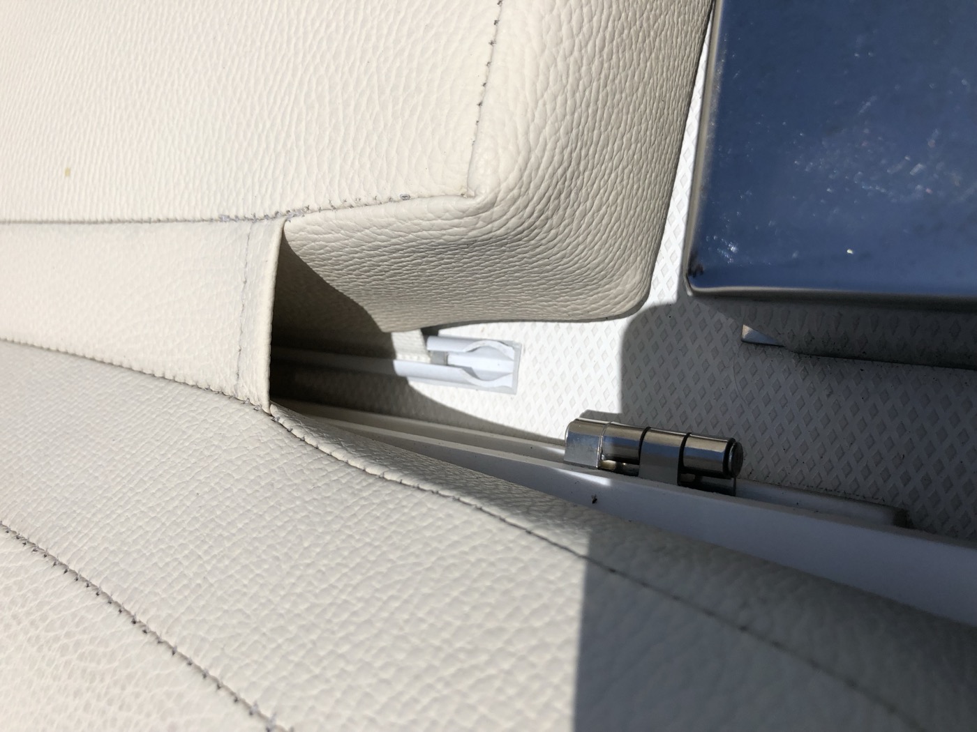 Close-up of a finished cushion seam